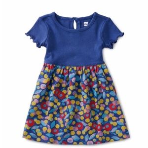 NWT Tea Collection Print Mix Empire Baby Dress - Caribbean Cherry 12-18 Months